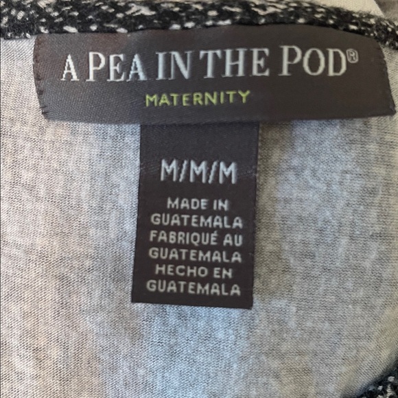 A Pea in the Pod Maternity M Charcoal Black Long Sleeve Top Ruched Sides EUC - Picture 6 of 7